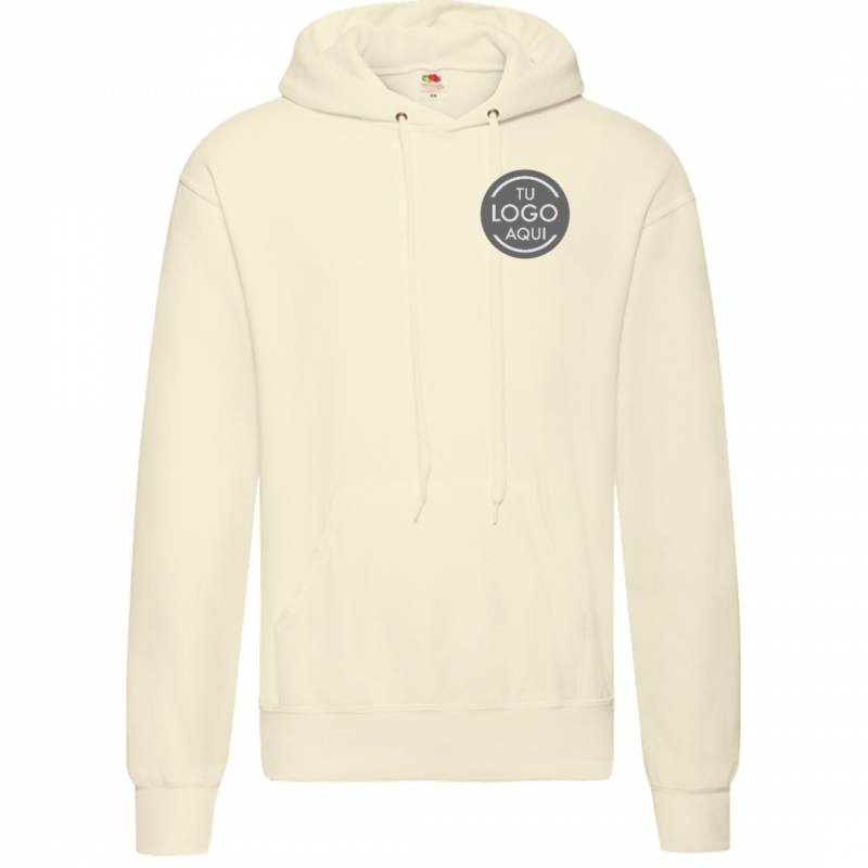 Sudadera Capucha - Blanca imp. bolsillo
